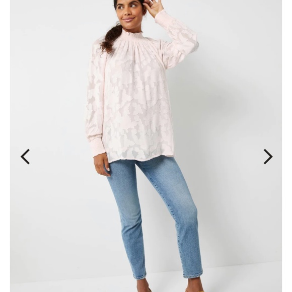 Maternity jacquard peasant balloon sleeve top blouse - Picture 5 of 8